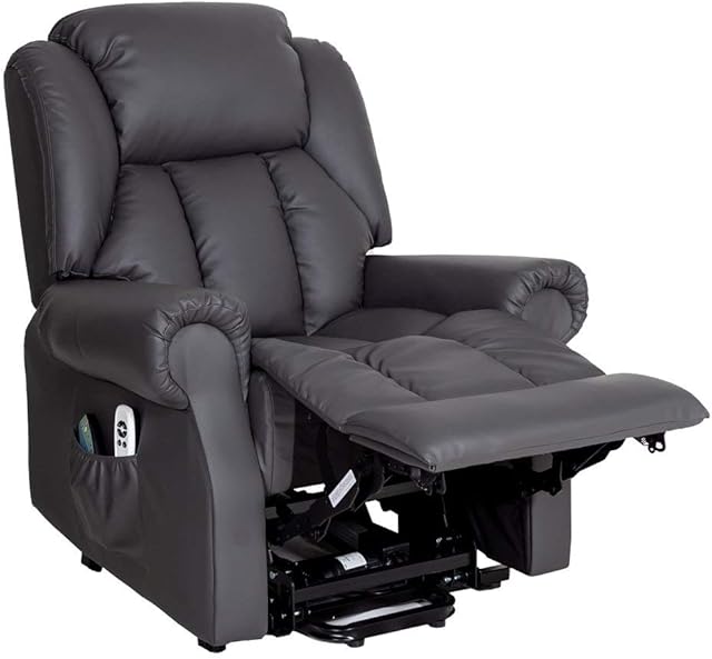 Elite Care Hainworth Dual Motor riser recliner chair rise lift with heat and massage (Grey)