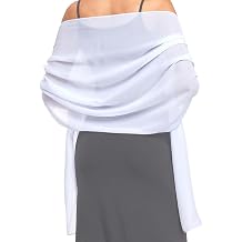 Women Shawl Wrap for Evening Dress Chiffon Scarf Shawls for Prom Wedding Party, Large Beach Cover Up Wrap 70.1" PS18