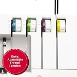 SINGER S0100 Metal Frame Serger with Accessory Kit | Overlock Machine with 6 Built-in Stitches, 2-3-4 Thread Capability, Adjustable Tension & Stitch Length, 1300 Stiches per Minute & Differential Feed