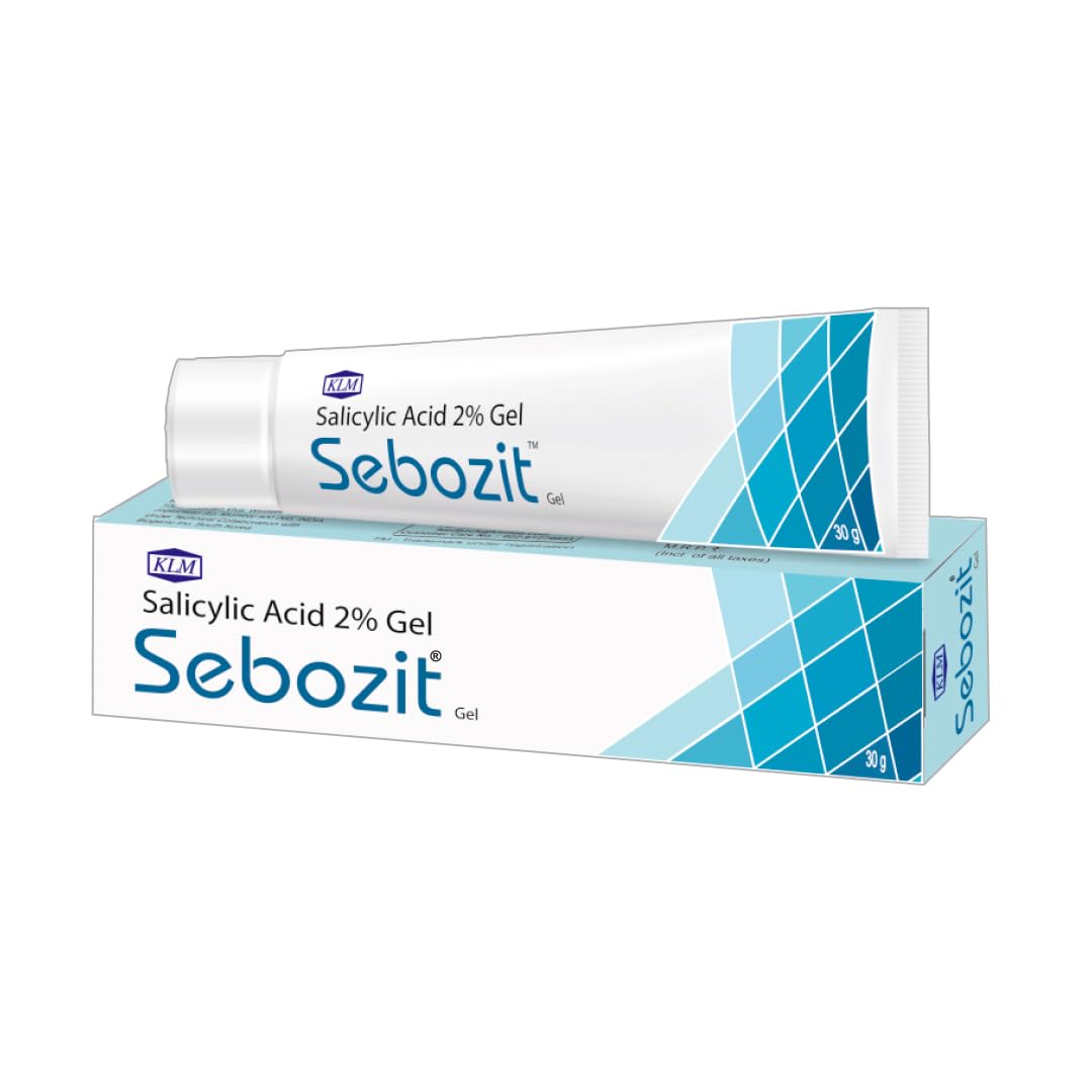 klm salicylic acid 2% sebozit face gel, 15g | oil control solution for acne prone skin | dermatologically tested, no parabens, no sulphates
