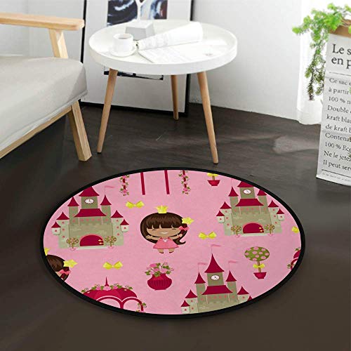 Tapis de jeu rond portable pour activités dans le salon