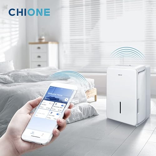 Chione 4,500 Sq. Ft. Smart Control Dehumidifiers With Pump - 50 Pints Of Water A Day - Energy Star Dehumidifiers For Home, Basements, Bathrooms, Bedrooms, And Garages (White) #TOP3
