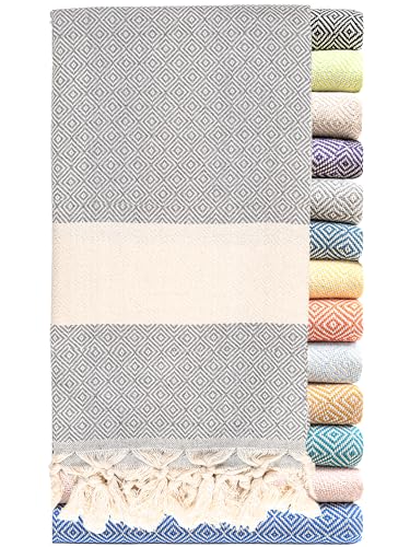 Turkish Beach Towel Oversized Clearance XL 40x71- Sand Free - 100% Cotton Soft Quick Dry - Extra Large Blanket Travel and Pool Towels for Adults- Cloud Sandproof, Beach Essentials for Women