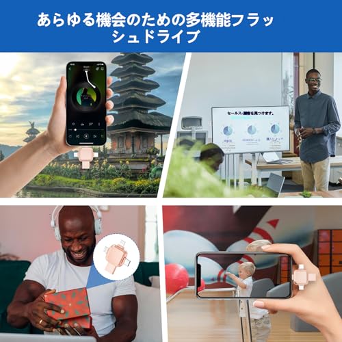 【MFI認証】ZONISION 256G iPhone バックアップ4 in 1アプリ不要iPhone USBメモリ データiPad USBメモリ保存用 写真外部ストレージ 適応iOS/iPad/PC/Android/タブレット/PC