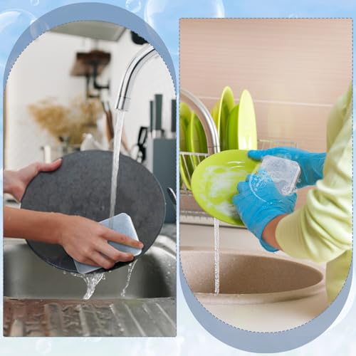 Image of Sponges Wrapped 48 Pack Kitchen Dishwashing Sponge Bulk Non Scratch Scouring Pad Odor Free Grey Sponge Wipes Suitable Household Cleaning Dishes for Travel Apartments