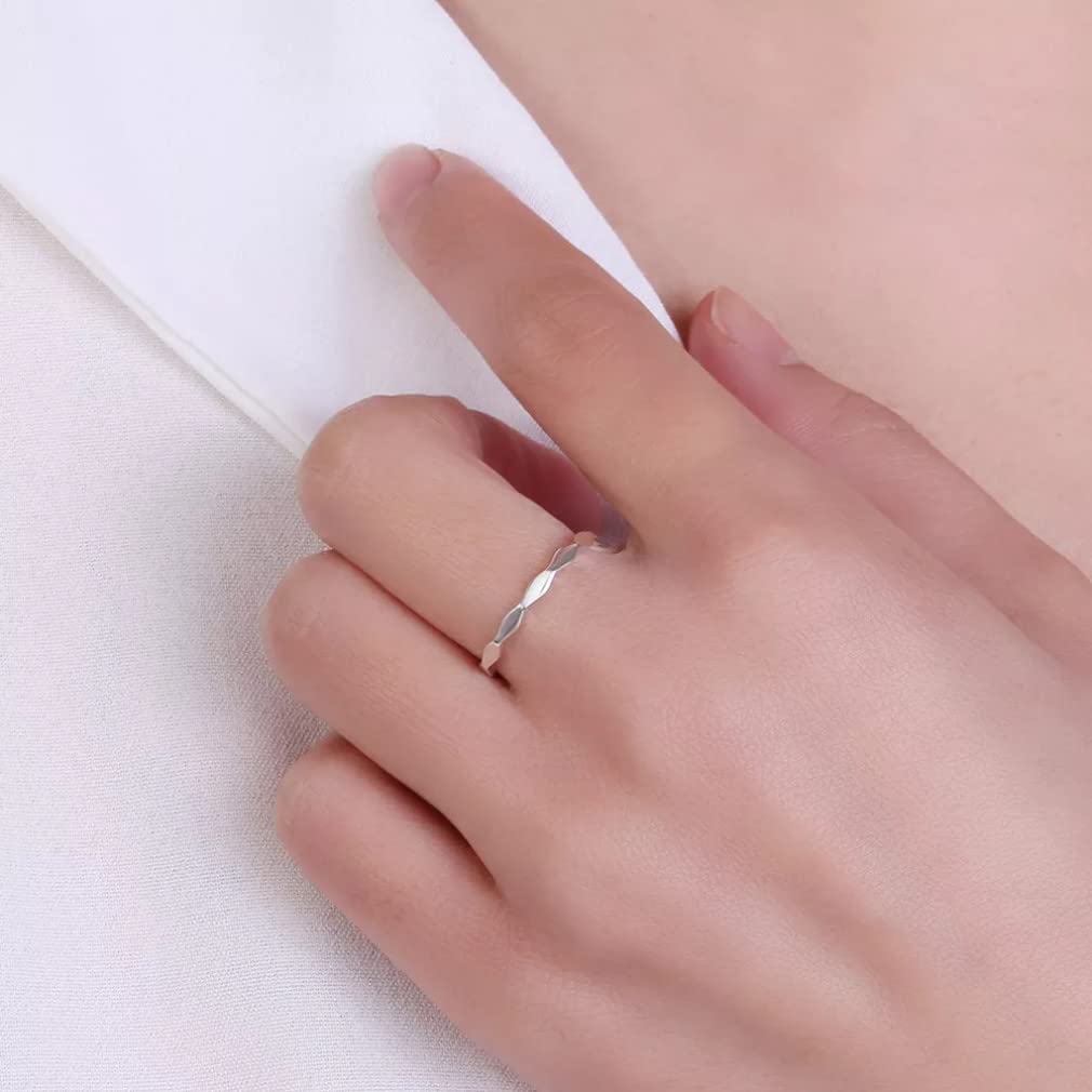 S925 Sterling Silber Oxid Ring Schmuck Silber Fingerring Geschenk für Frauen