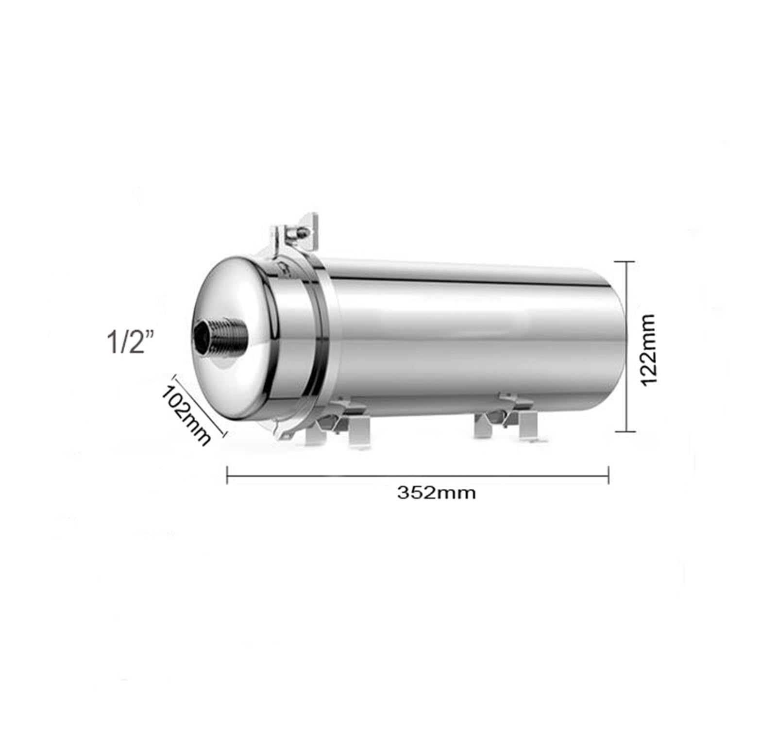 Filtro Acqua, 1000L/h 0.01um PVDF Ultrafiltrazione Depuratore d'acqua/Filtro acqua di rubinetto/Depuratore acqua potabile SUS304 (diametro 102mm),Depuratore Acqua Osmosi Inversa