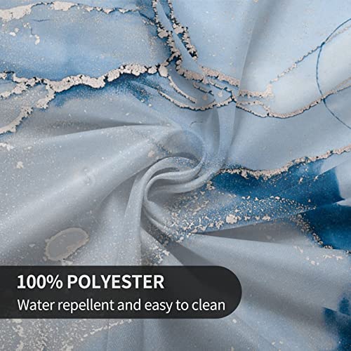 Sweetshow Marble Tablecloth Round 60 Inches Farmhouse Silver And Blue Round Tablecloth Polyester Washable Marble Table Cloth Table Cover For Kitchen Dining Room Picnic Patio Party #TOP5