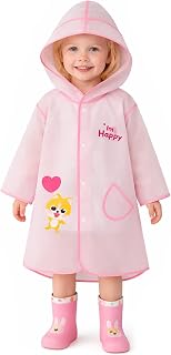 Bold N Elegant Transparent Cartoon Bunny Print Kid’s Waterproof Raincoat Rain Jacket Suit with Hood and Visor for Young Li... Price In India