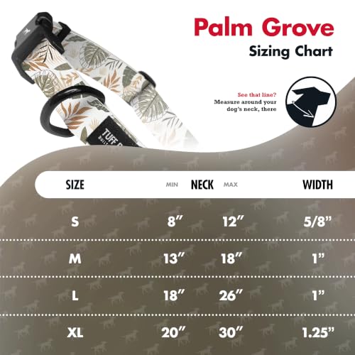 Image of Tuff Pupper Premium Adjustable Dog Collar, Stylish Pattern Collars Designed in USA, Quick Release Buckle, Palm Grove XL (1.25 Inch Wide x 20-30 Inch Neck)