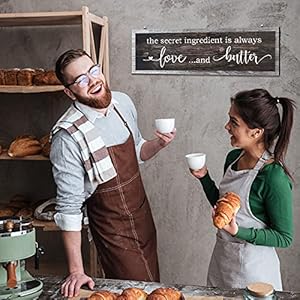 Jetec The Secret Ingredient Is Always Love and Butter Sign Funny Wood Kitchen Sign Funny Farmhouse Wall Kitchen Decor Rustic Kitchen Wall Decoration, 15.7 x 4.7 Inch(Brown) Jetec The Secret Ingredient Is Always Love and Butter Sign Funny Wood Kitchen Sign Funny Farmhouse Wall Kitchen Decor Rustic Kitchen Wall Decoration 157 x 47 InchBrown