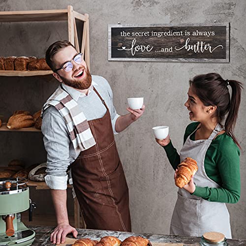 Jetec-The-Secret-Ingredient-Is-Always-Love-and-Butter-Sign-Funny-Wood-Kitchen-Sign-Funny-Farmhouse-Wall-Kitchen-Decor-Rustic-Kitchen-Wall-Decoration-157-x-47-InchBrown Jetec The Secret Ingredient Is Always Love and Butter Sign Funny Wood Kitchen Sign Funny Farmhouse Wall Kitchen Decor Rustic Kitchen Wall Decoration 157 x 47 InchBrown