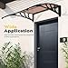 VIVOHOME Polycarbonate Window Door Awning Spliced Canopy Brown with Black Bracket 40 Inch x 40 Inch