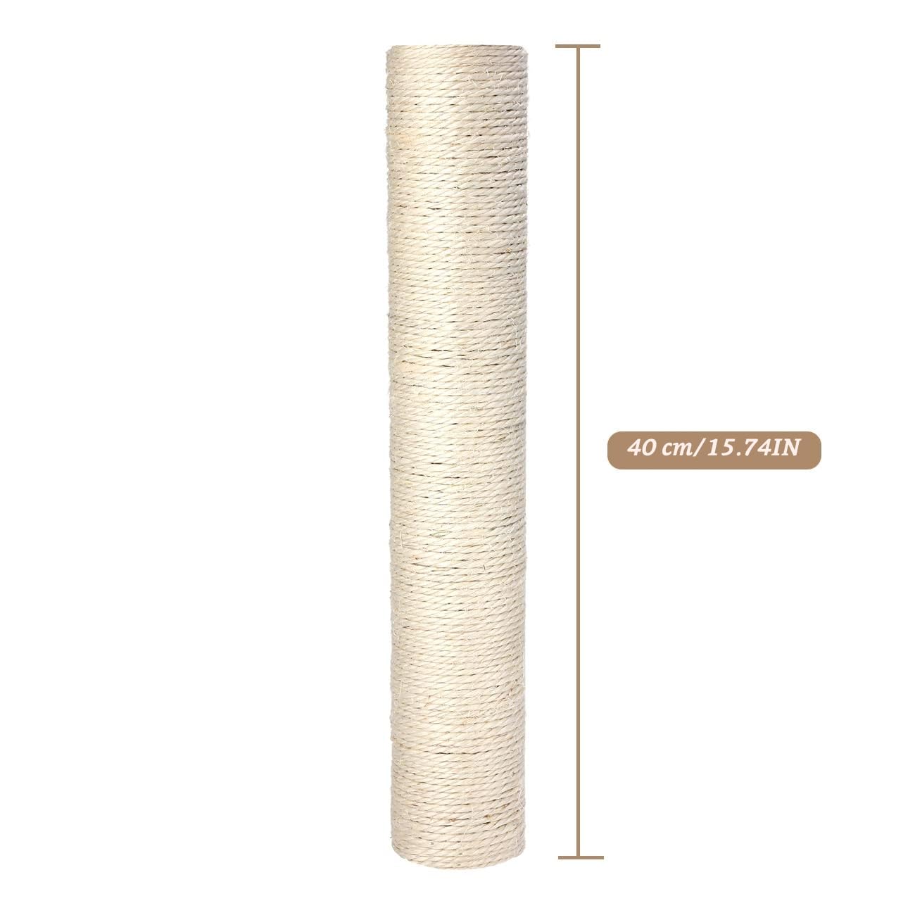 Griffoirs de Rechange en Sisal Naturel pour Chat - Diamètre 7cm- avec M8 Vis incluses- White (40cm+40cm)