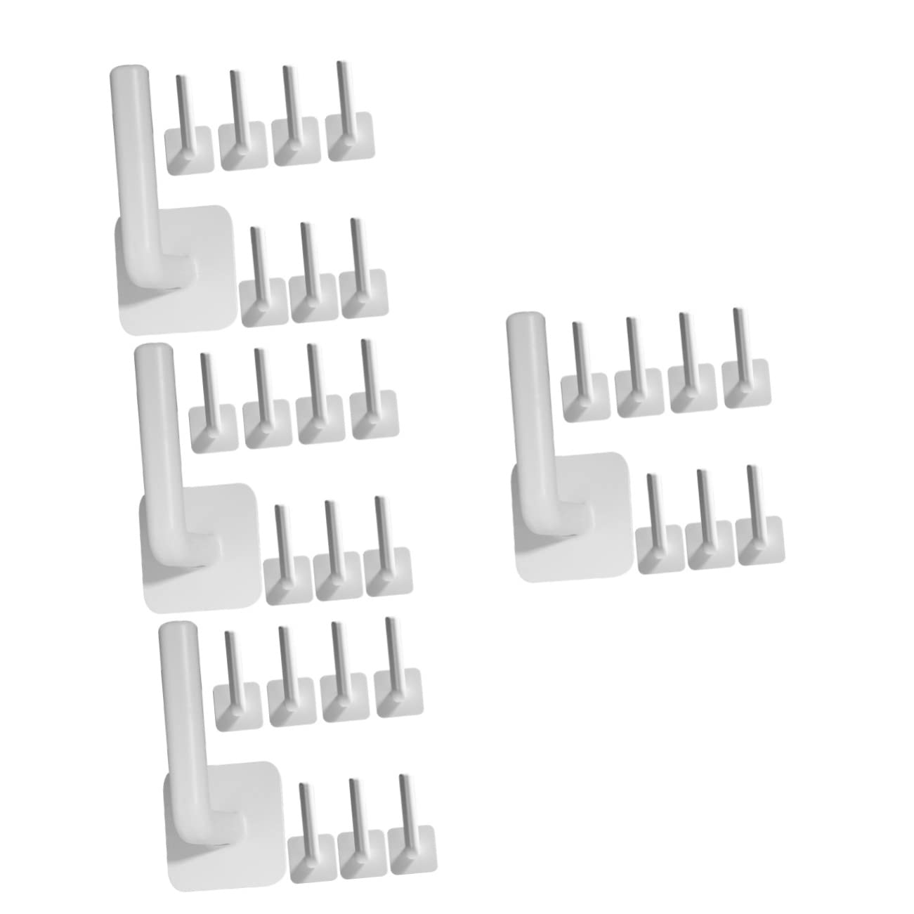 VASDEV 16 Ganchos Adhesivos multifuncionales, Gancho Autoadhesivo Abs sin perforación, Color Blanco (Blanco x 4 Piezas, 7 x 6,5 x 14 cm x 4 Piezas)