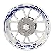 Set completo di adesivi per cerchioni per Suzuki SV 650, qualità premium (2 ruote e cerchi bianchi) (blu neon)