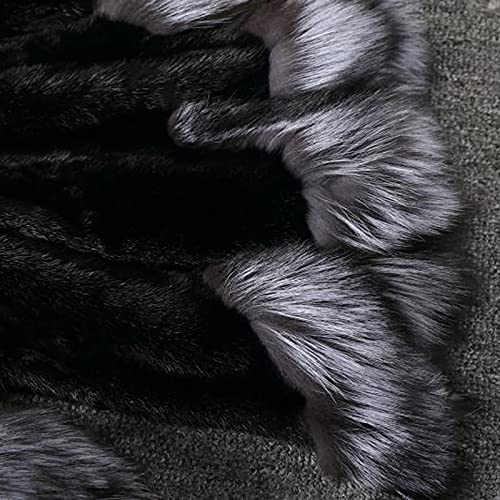 Lugogne Winter Coats For Women Fashion Faux Fur Warm Jacket Plus Size Long Sleeve Casual Fleece Collar Hooded Overcoat Black #TOP3