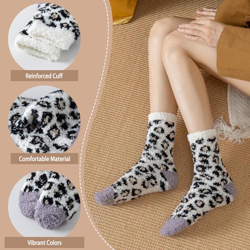 Fuzzy Socks for Women 5 Pairs, Super Soft Warm Cozy Socks for Womens Winter2