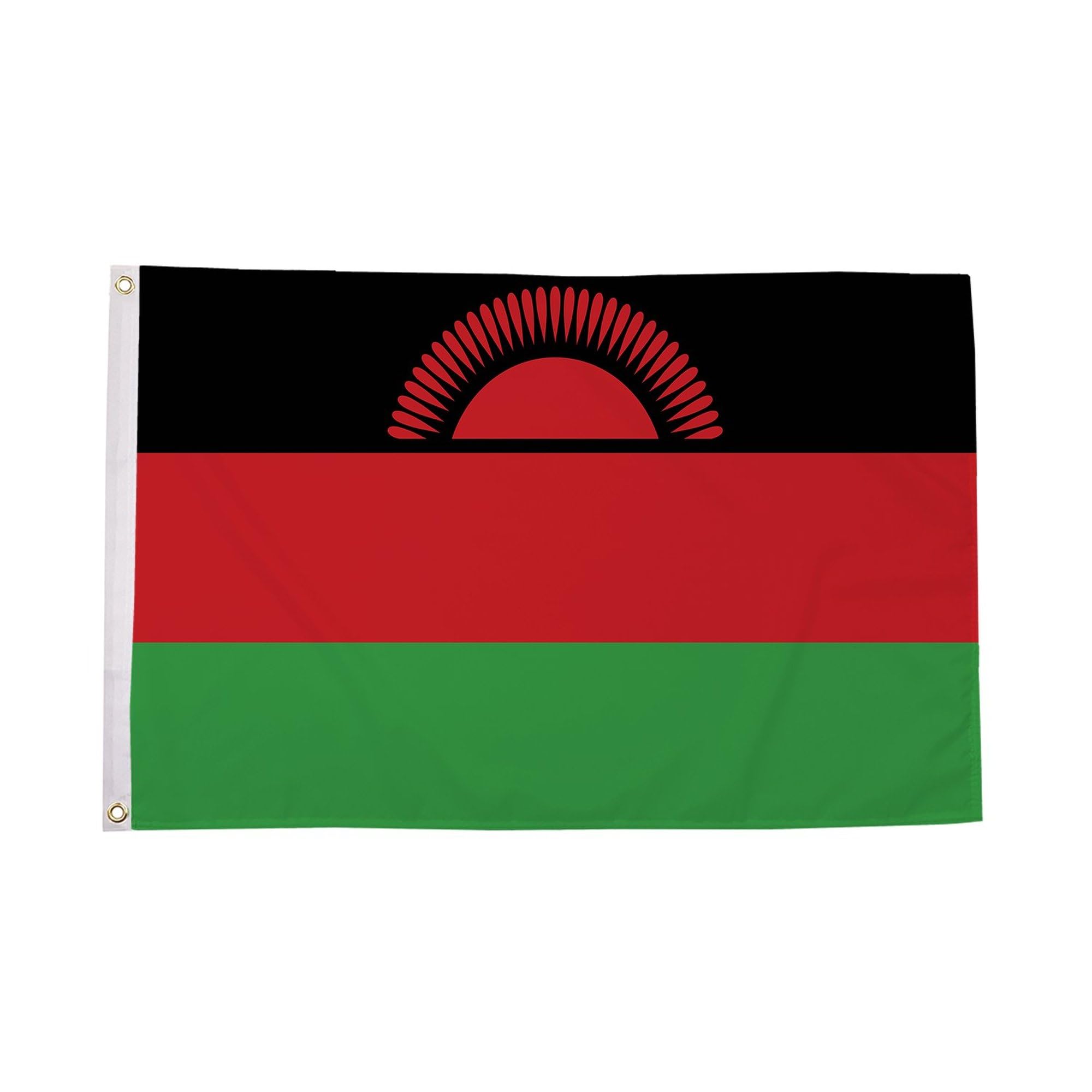 Flagtex Malawi Large Flag 8ft x 5ft Current Design Premium African National Flag Black Red Green Rising Sun Fade Resistant Polyester Double Stitched Reinforced 240cm x 150cm Outdoor Banner