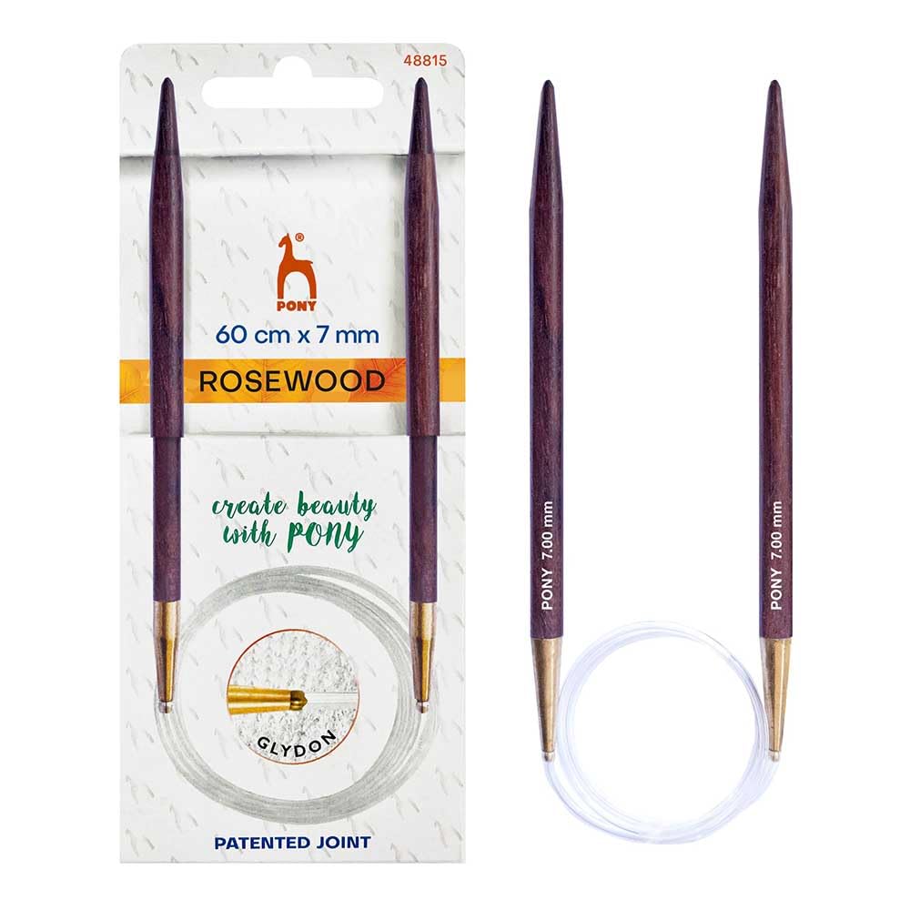PONY Rosewood Circular Knitting Needles 60cm 7mm - 1 Piece
