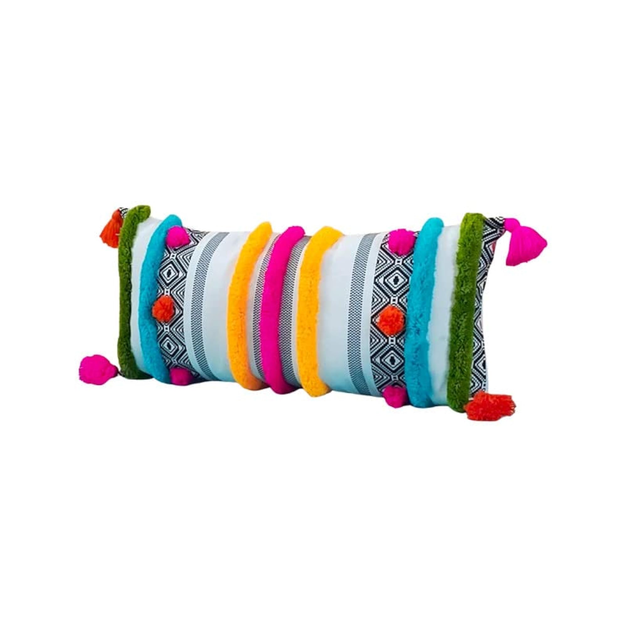 Boho Multicolour Rectangular Lumbar Cushion Cover