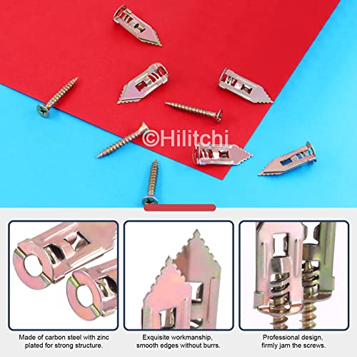 image for Hilitchi 200Pcs Self Drilling Drywall Anchors with Screws Easy Applica