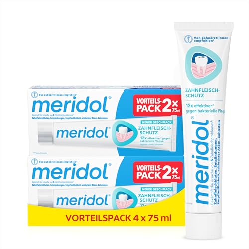 meridol Zahnpasta 2x75ml - Zahncreme bekämpft Zahnfleischentzündungen, antibakterieller Effekt (Packung mit 2) – Ansicht 1
