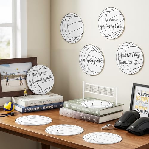 Image of TaoBary 24 Pcs 7.09in Volleyball Cutouts for Classroom Bulletin Board, Back to School Wall Decor, Paper Sports Decorations Set with Glue Points for School Classroom Learning Display DIY Wall Banner