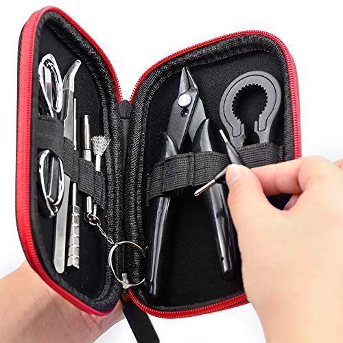 DIY , 8 in 1 Werkzeug Set mit Baumwollschere Drahtwickler Pinzette Schraubendreher Reinigungsbürste T-Schraubendreher Schrägzange Keramikpinzette