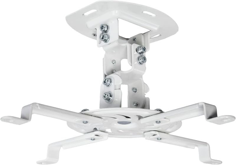 VIVO Universal Adjustable Ceiling Projector, Projection Mount Extending Arms Mounting Bracket, White, MOUNT-VP01W | Universal, Fits Regular and Mini Projectors, 12.5 inch Mounting Range, Projection Mount with Extending Arms, Holds 30 lbs