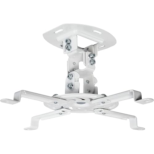 VIVO Universal Adjustable Ceiling Projector, Projection Mount Extending Arms Mounting Bracket, White, MOUNT-VP01W