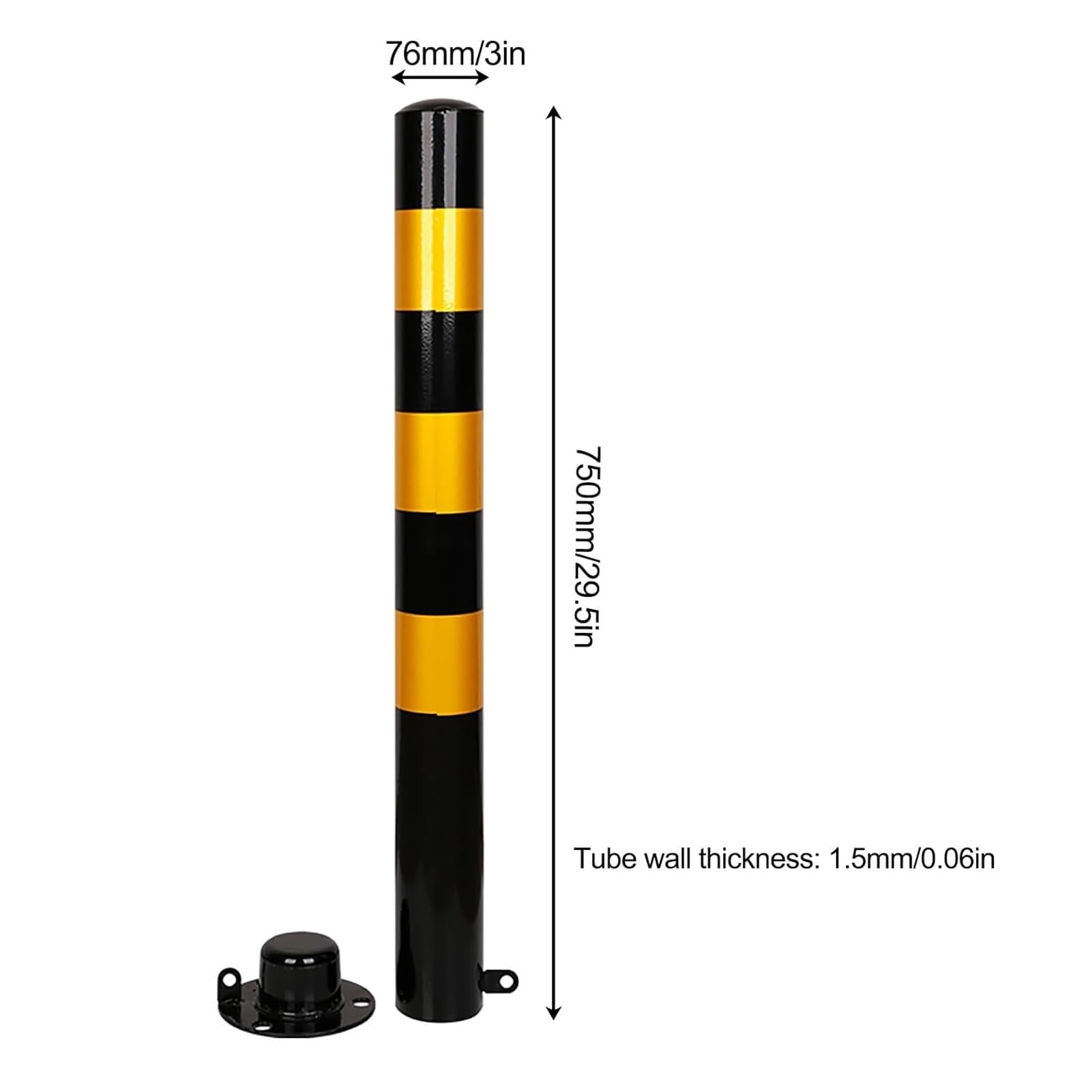 Bolardo De Seguridad De Acero Desmontables, Barrera De Seguridad para Entrada De Vehículos, Bolardos De Seguridad, Barrera De Estacionamiento(75CM 2pcs)