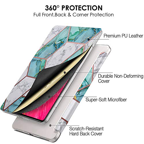 Image of DuraSafe Cases for iPad Pro 12.9 3rd Generation 2018 PC Case A1876 MTEL2HN /A MTEM2HN /A A2014 MTFN2HN /A MTFQ2HN /A A1983 MTHN2HN /A MTHU2HN /A MTJA2HN /A MTJ02HN /A MTJN2HN /A - Marble Green