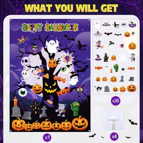 MiniInflat 36 Pcs Halloween Felt Board 3.4FT, 36, Tree - image 3