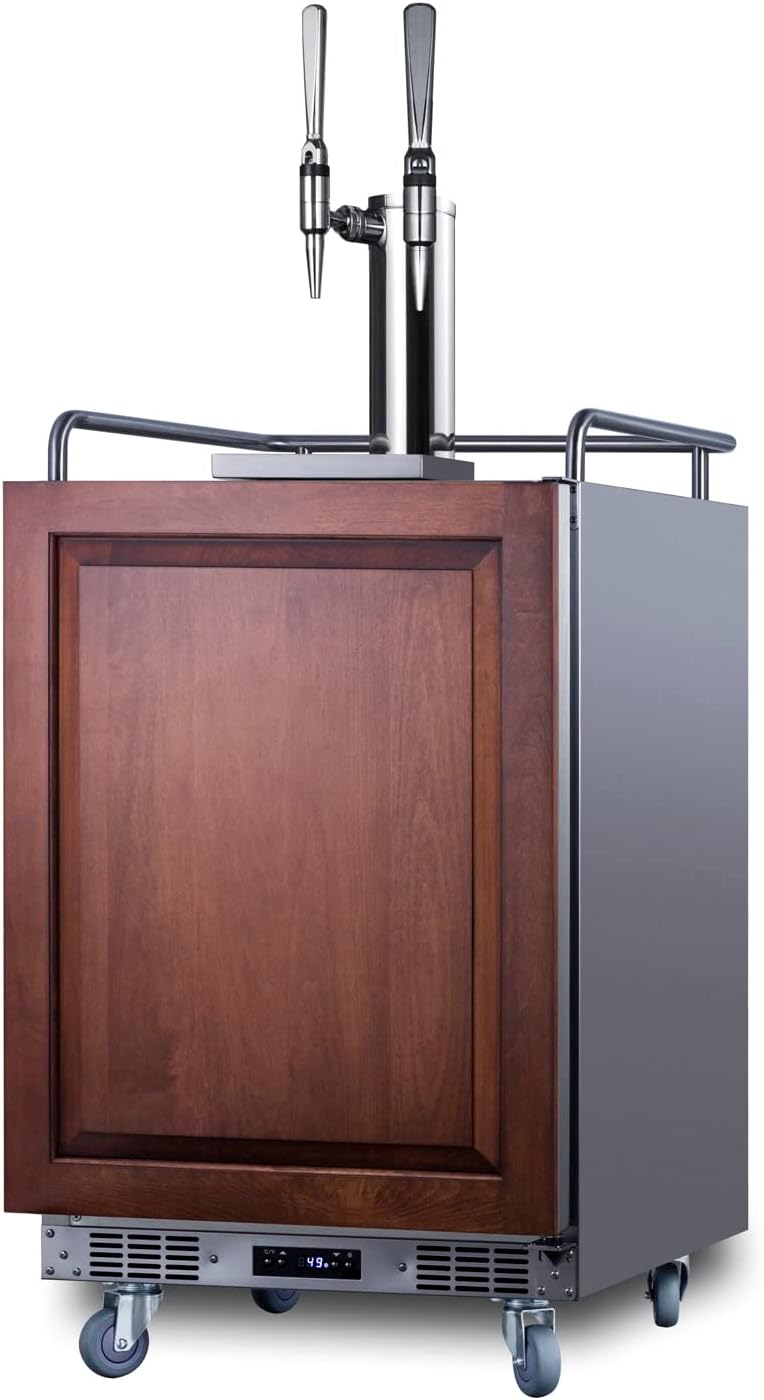 Summit Appliance SBC682PNRNCFTWIN Panel Ready 24" Wide Built-in Nitro Coffee Kegerator, Panel Not Included, 5.6 cu.ft. Interior, Dispenses Nitro Coffee, Dual Tap System, Weatherproof Design