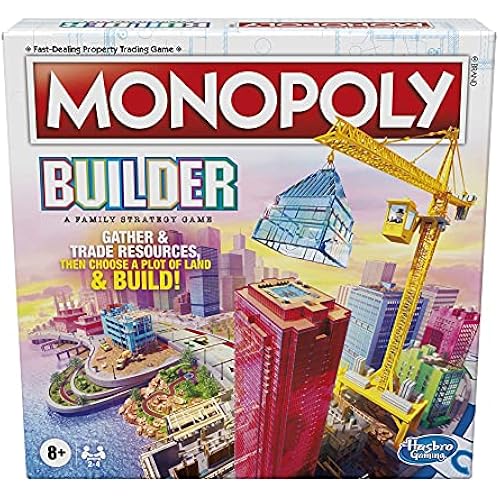 Monopoly Builder Board Game, Strategy Game, Family Game, Games for Kids, Fun Game to Play, Family Board Games, Ages 8 and up