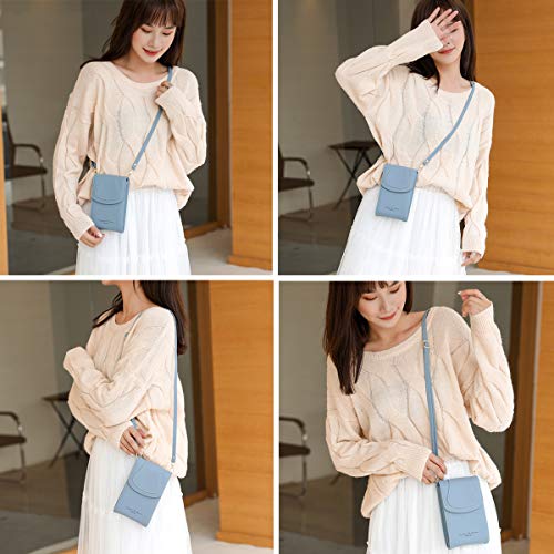 Aeeque Handytasche zum Umhängen,Damen Schultertasche - Handy Umhängetasche PU Leder Klein Tasche Frauen,Handytasche mit Kartenfächer Verstellbar Abnehmbar Schultergurt für Handy unter 7 Zoll – Bild 3