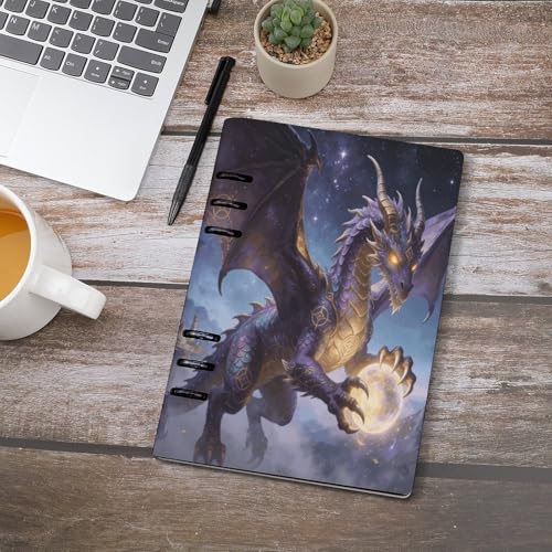 Cuaderno A5 de hojas sueltas recargable con cubierta duradera Fantasy Dragon 4