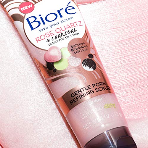 image for Bioré Rose Quartz With Charcoal Gentle Pore Refining scrub, exfoliati