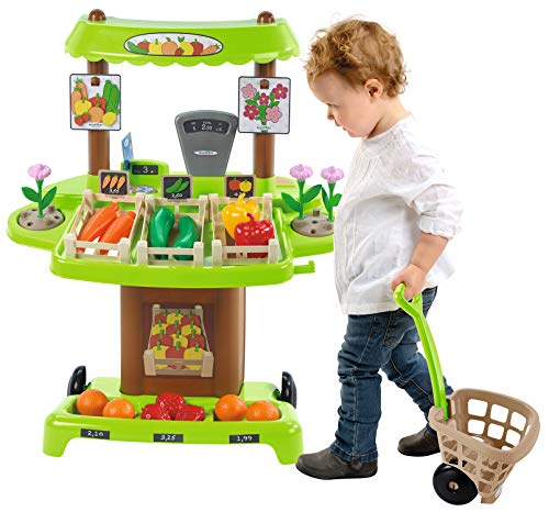 Ecoiffier – Marktstand – Kaufladen mit viel Zubehör und Spiellebensmitteln, für Kinder und Kleinkinder ab 18 Monaten… – Bild 3