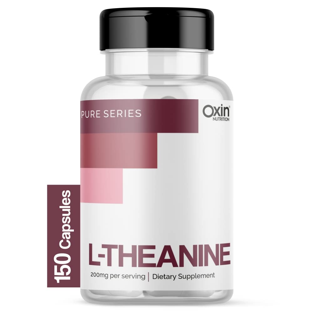 Oxin Nutrition Pure Series Imported L Theanine 200mg Capsules Support’s Relaxation Stress Management Sense of Calm (150 Capsules)