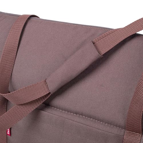 BOUTIQUE ZOO Hundetasche - Braun Beige/Minky, L bis 15 kg - Tragetasche für kleinen und mittleren Hund, Welpen, Katze