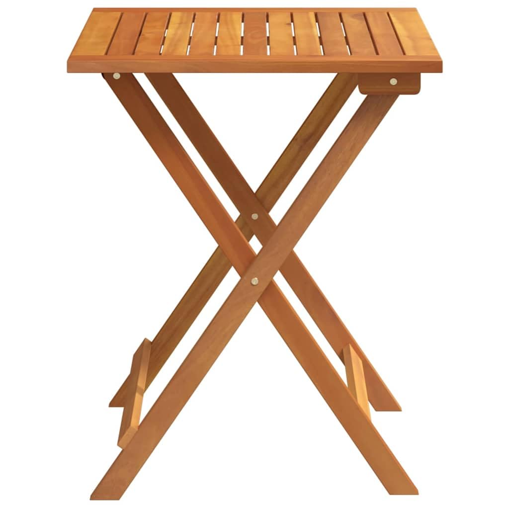 Stół ogrodowy z litego drewna akacjowego, 60 x 60 x 72 cm, składany, na taras, balkon, do ogrodu, na patio, werandę, podwórko, kemping i piknik, do jedzenia i grillowania