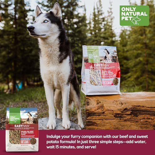 Only Natural Pet - EasyRaw Dehydrated Raw Dog Food Formula, with Real Wholesome Nutrition, Low Glycemic, Paleo Friendly, Non-GMO - Beef & Sweet Potato Flavor - 2 lb Bag (Makes 10 lbs)