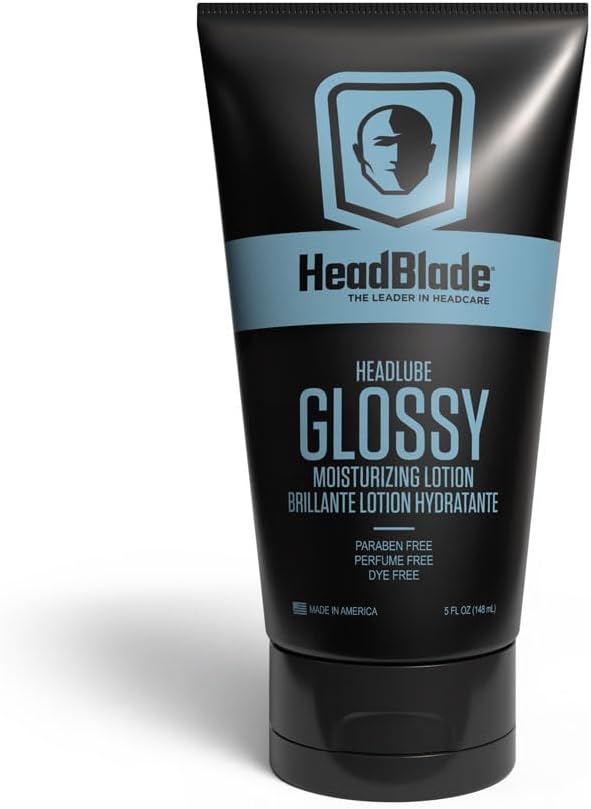 - HeadLube Glossy Aftershave Moisturizer Lotion for Men (5 oz) - Leaves Head Shiny and Grease-Free