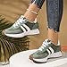 Women's Fashion Thick Sole Sneakers, Breathable Walking Shoes, Comfortable Support, Casual Textile Upper, Rubber Sole, All Seasons (Green,8.5)