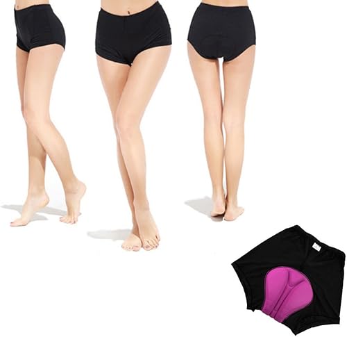 Miniatura 3 de Yxaomite Mujer 3D Acolchado Bicicleta Ropa Interior Pantalones Cortos Bicicleta MTB Ciclismo Liner Shorts Rosa, Rosado