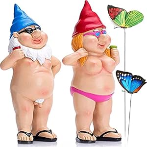 YiMOO Garden Gnomes Funny, Gardening Rude Novelty Unusual Gifts for Women Men Funny Garden Ornaments Outdoor Unusual