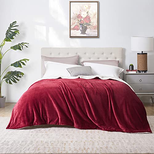 Walensee Sherpa Blanket (Throw Size 50”X60” Red), Super Soft Fleece Plush Blankets For Bed, Couch, Sofa, Fuzzy Warm Cozy Microfiber Flannel Lightweight Throw Blanket For Adults, Man, Woman #TOP7