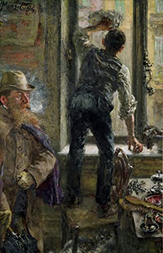 Poster Adolph Menzel Café impression sur toile sans cadre déco 58x90 cm
